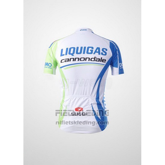 2011 Fietskleding Liquigas Cannondale Wit en Groen Korte Mouwen en Koersbroek